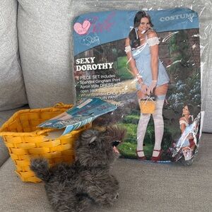 Sexy Dorothy Costume BASKET with Plush Dog